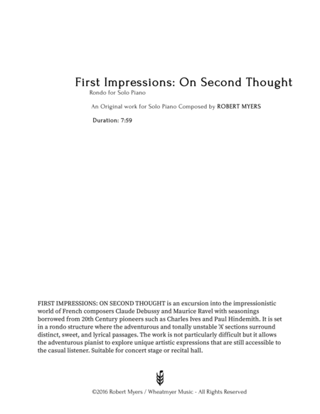 First Impressions On Second Thought Page 2