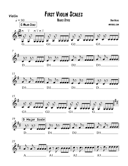 First Violin Scales Blues Style Page 2