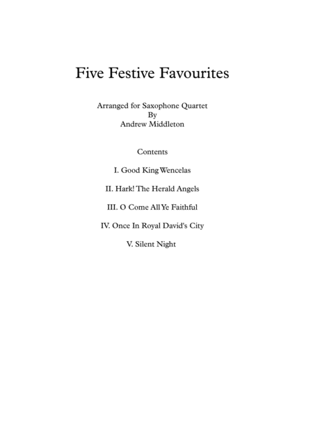 Five Festive Favourites For Saxophone Quartet Page 2