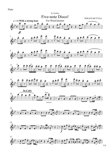 Five Note Disco Wind Quintet Set Of Parts X5 Page 2