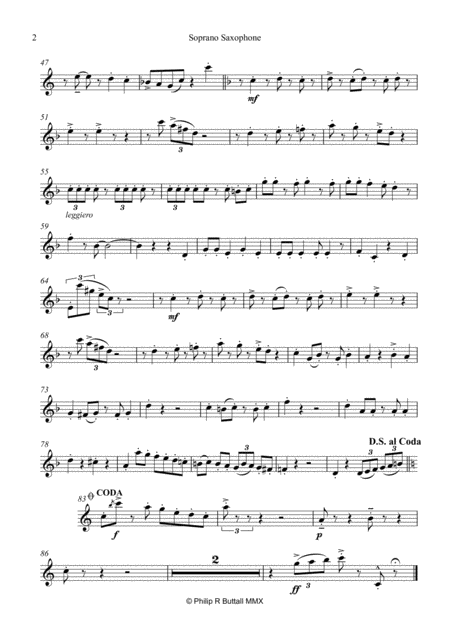 Five Note Fox Trot Saxophone Quartet Quintet Set Of Parts X4 5 Page 2