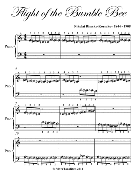 Flight Of The Bumble Bee Beginner Piano Sheet Music Page 2