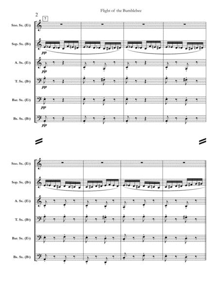 Flight Of The Bumblebee For Saxophone Sextet Full Score Set Of Parts Page 2