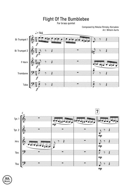 Flight Of The Bumblebee Nikolai Rimsky Korsakov Brass Quintet Page 2