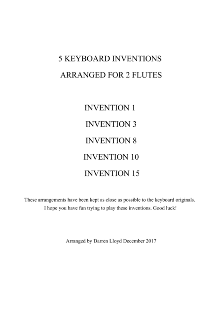 Flute Duets 5 Js Bach Keyboard Inventions Arranged For 2 Flutes Page 2