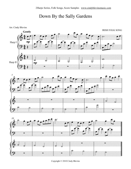 Folk Songs For Harp Duet 10 Arrangements Page 2