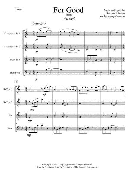 For Good For Brass Quartet Page 2