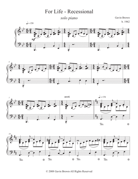 For Life Recessional For Solo Piano Page 2