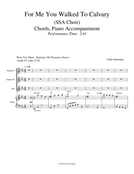 For Me You Walked To Calvary Ssa Choir Chords Piano Accompaniment Page 2