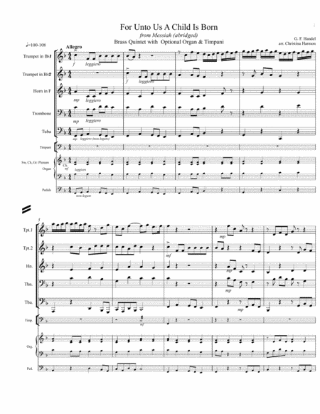 For Unto Us A Child Is Born Brass Quintet With Optional Organ And Timpani Page 2