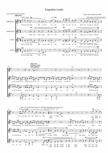 Forgotten Words Song For Female Choir Page 2