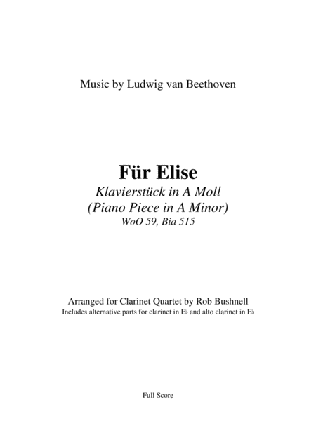 Fr Elise Beethoven Clarinet Quartet Page 2