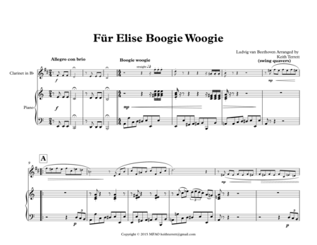 Fr Elise Boogie Woogie For Bb Clarinet Piano Page 2