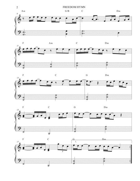 Freedom Hymn Austin French Sheet Music Easy Piano Page 2