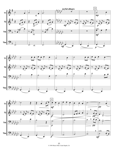 Friendly Beasts Traditional Carol For Mixed Brass Quartet Page 2