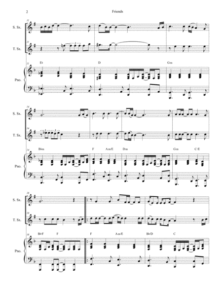 Friends Duet For Soprano And Tenor Saxophone Page 2