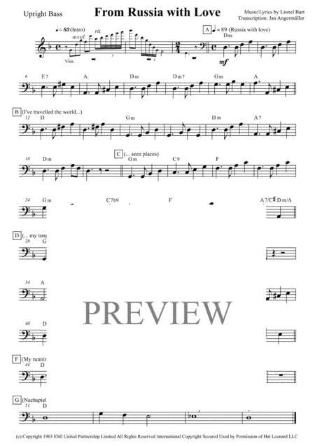 From Russia With Love Transcription Of Original Recording For Jazz Band And Vocals Page 2