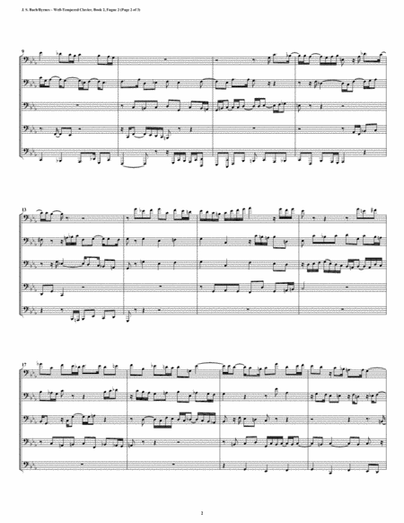 Fugue 02 From Well Tempered Clavier Book 2 Euphonium Tuba Quintet Page 2