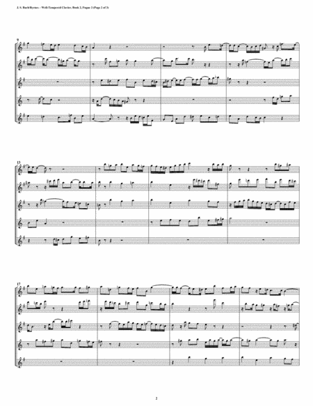 Fugue 02 From Well Tempered Clavier Book 2 Flute Quintet Page 2