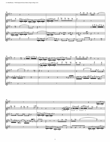 Fugue 06 From Well Tempered Clavier Book 2 Flute Quintet Page 2