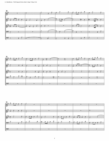 Fugue 07 From Well Tempered Clavier Book 2 Double Reed Quintet Page 2