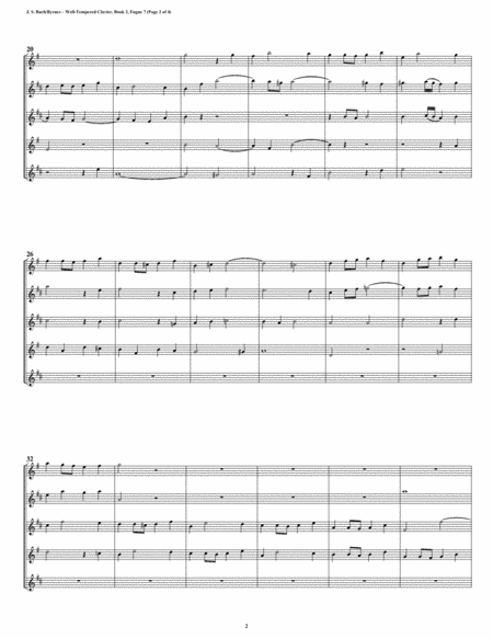 Fugue 07 From Well Tempered Clavier Book 2 Saxophone Quintet Page 2