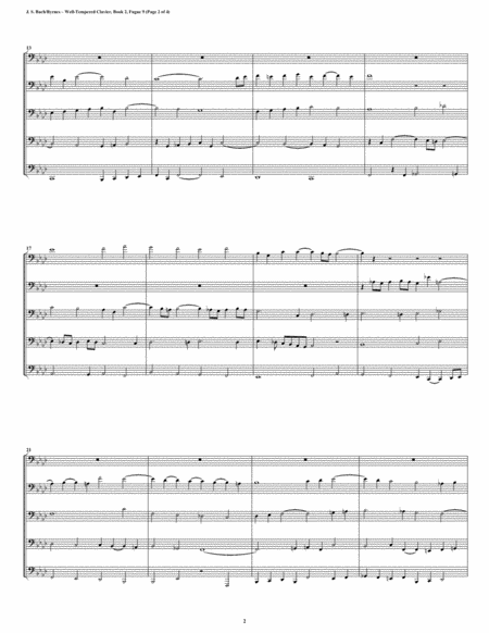 Fugue 09 From Well Tempered Clavier Book 2 Euphonium Tuba Quintet Page 2