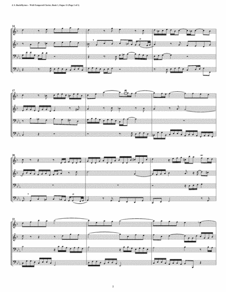 Fugue 13 From Well Tempered Clavier Book 1 Brass Quartet Page 2