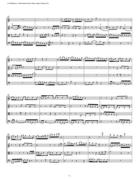 Fugue 15 From Well Tempered Clavier Book 1 String Quartet Page 2