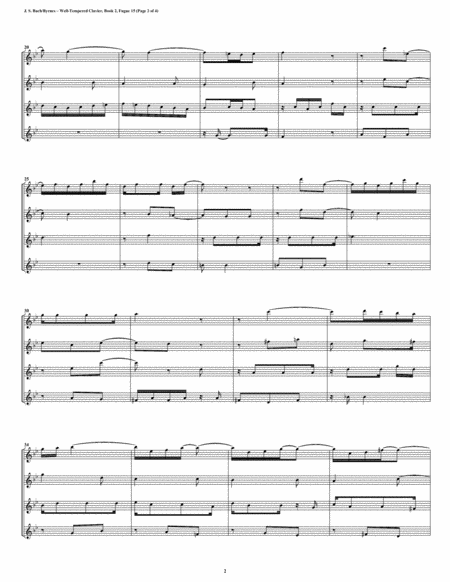 Fugue 15 From Well Tempered Clavier Book 2 Clarinet Quartet Page 2