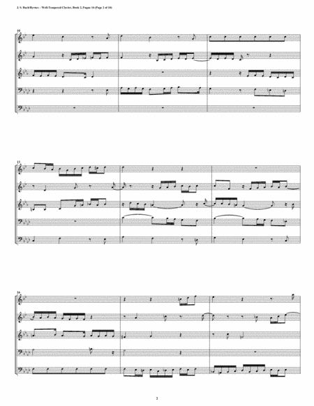 Fugue 16 From Well Tempered Clavier Book 2 Conical Brass Quintet Page 2