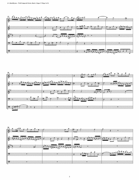 Fugue 17 From Well Tempered Clavier Book 1 Double Reed Quintet Page 2