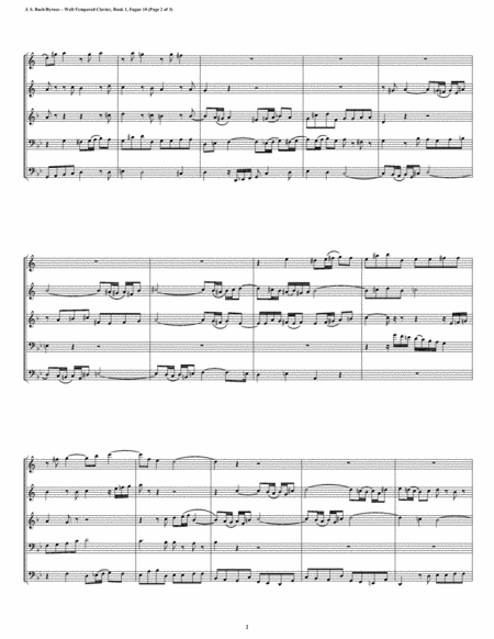 Fugue 18 From Well Tempered Clavier Book 1 Conical Brass Quintet Page 2