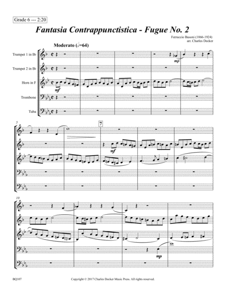 Fugue 2 From Fantasia Contrappuntistica For Brass Quintet Page 2