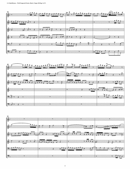 Fugue 20 From Well Tempered Clavier Book 1 Double Reed Sextet Page 2