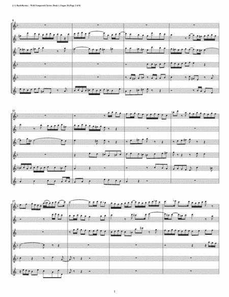 Fugue 20 From Well Tempered Clavier Book 1 Saxophone Sextet Page 2