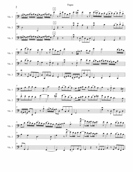 Fugue A Baroque Piece Arranged For Three Intermediate Cellos Page 2