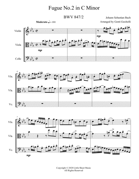 Fugue In C Minor Bwv 847 String Trio Page 2