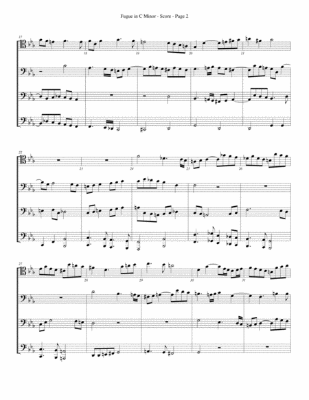 Fugue In C Minor For Trombone Or Low Brass Quartet Page 2