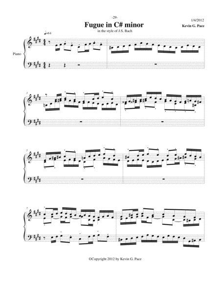 Fugue In C Minor Original Piano Solo Page 2