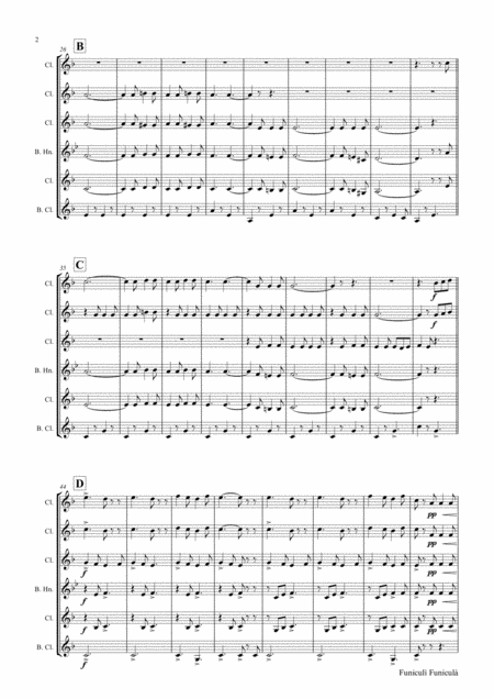 Funiculi Funicula Italian Evergreen Clarinet Quintet Page 2