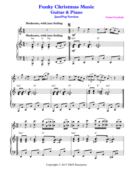 Funky Christmas Music For Guitar And Piano With Improvisation Page 2