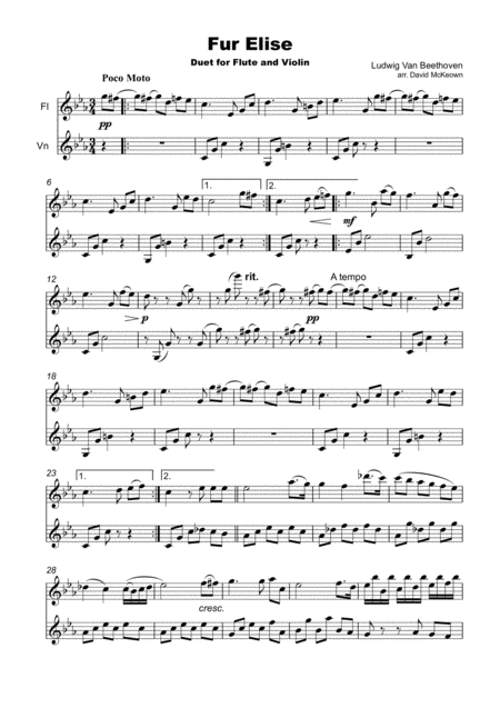 Fur Elise Duet For Flute And Violin Page 2