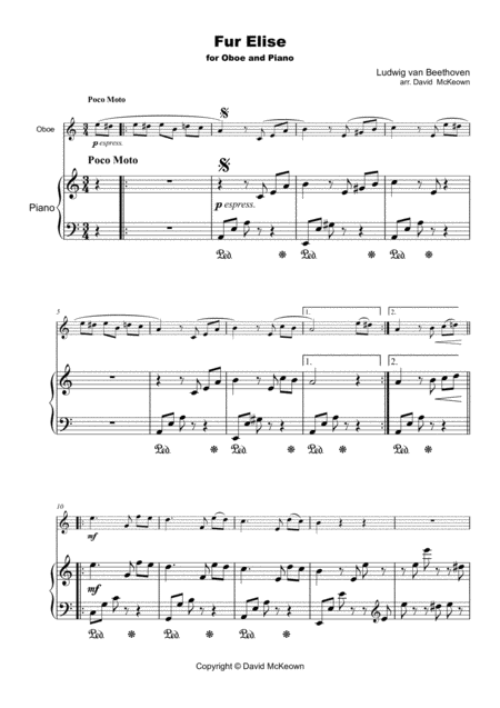 Fur Elise For Oboe And Piano Page 2