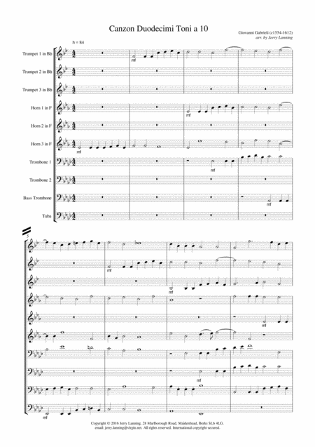 Gabrieli Canzon Duodecimi Toni A 10 For Intermediate Brass Ensemble Page 2