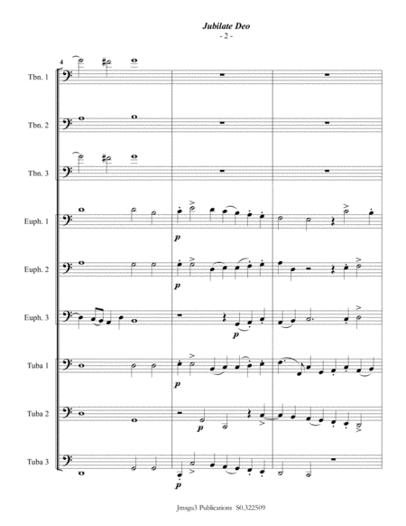 Gabrieli Jubilate Deo Ch 136 For Low Brass Choir Page 2