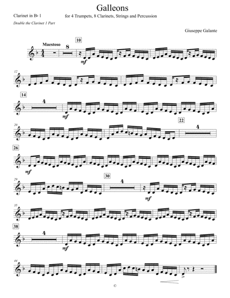 Galleons For 4 Trumpets 8 Clarinets Strings And Percussion Page 2