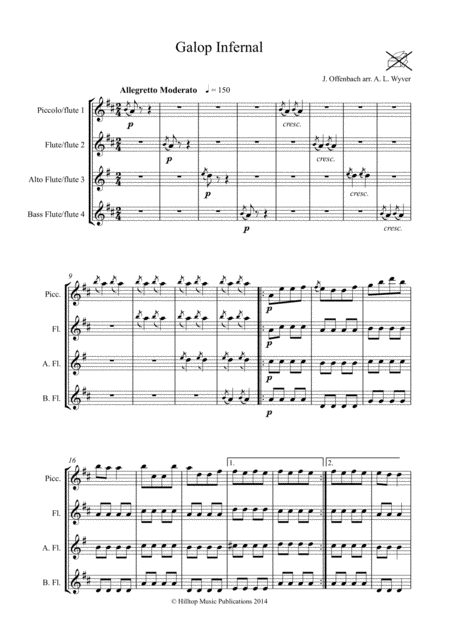 Galop Infernal Can Can Arr Four Flutes Page 2