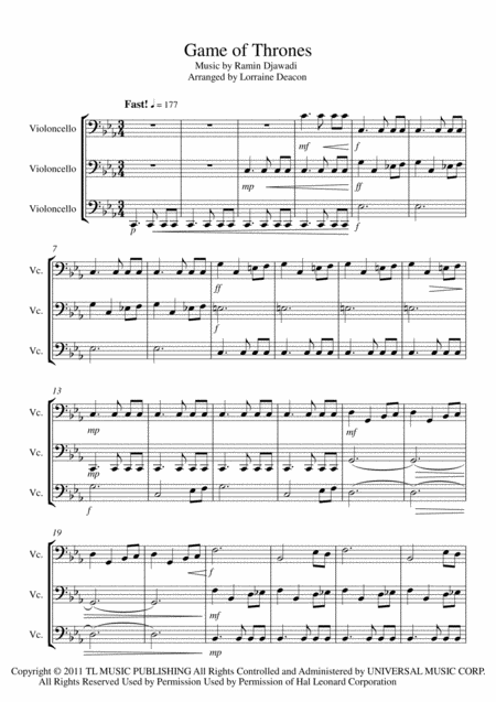 Game Of Thrones Cello Trio Page 2