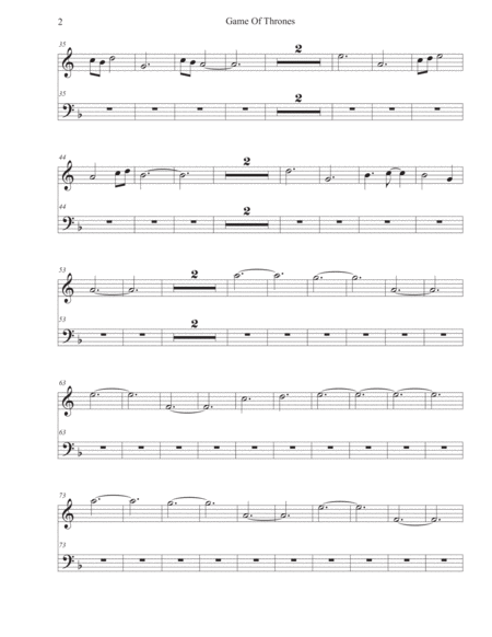 Game Of Thrones Easy Key Of C Horn In F Page 2